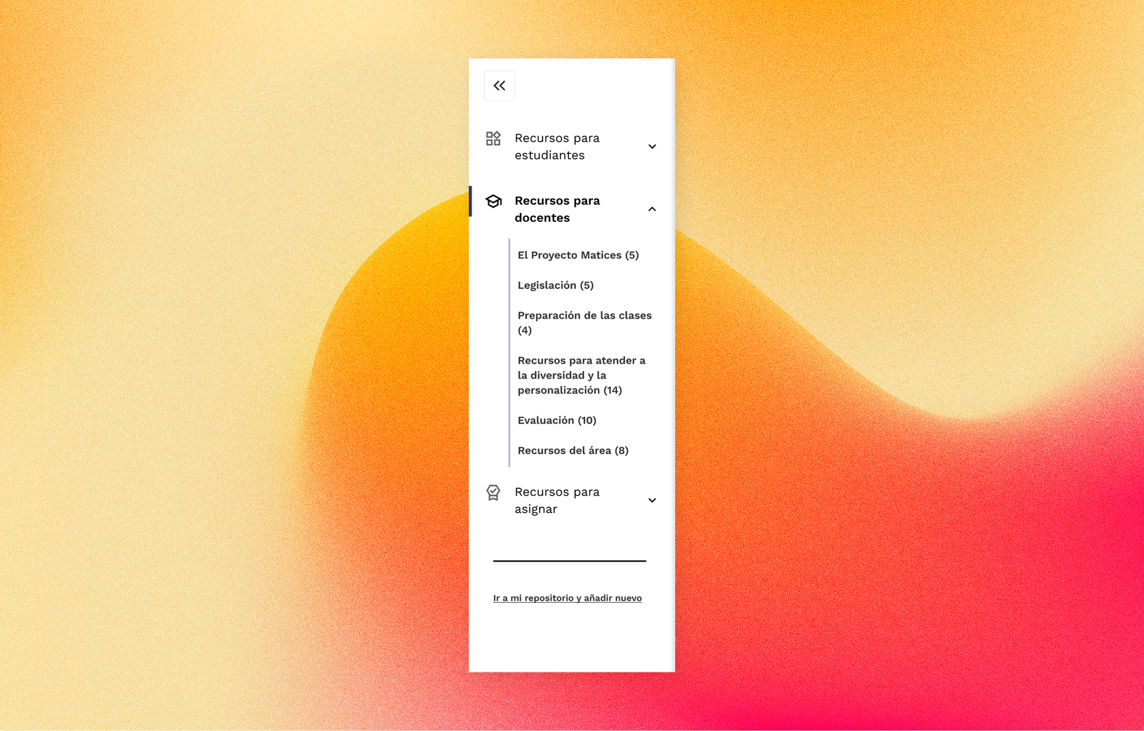 Improved sidebar navigation with second-level access